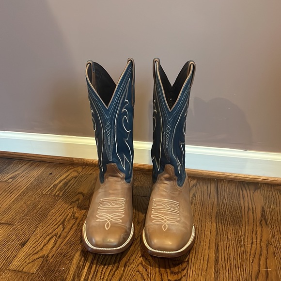 STETSON CASPER TAN & BLUE MATTE COWBOY BOOT - Picture 3 of 6